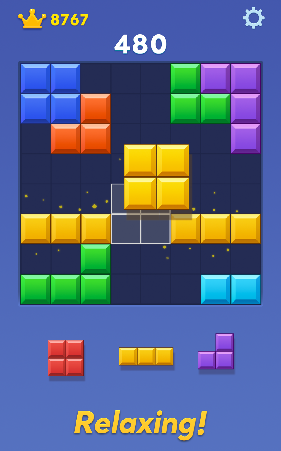 Block Blast 6.4.5 game interface with colorful blocks and puzzle ...
